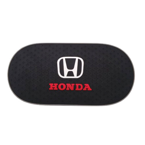 Honda Logo White and Red Oval Shape Anti-Skid Nonslip Dashboard Mats - Black