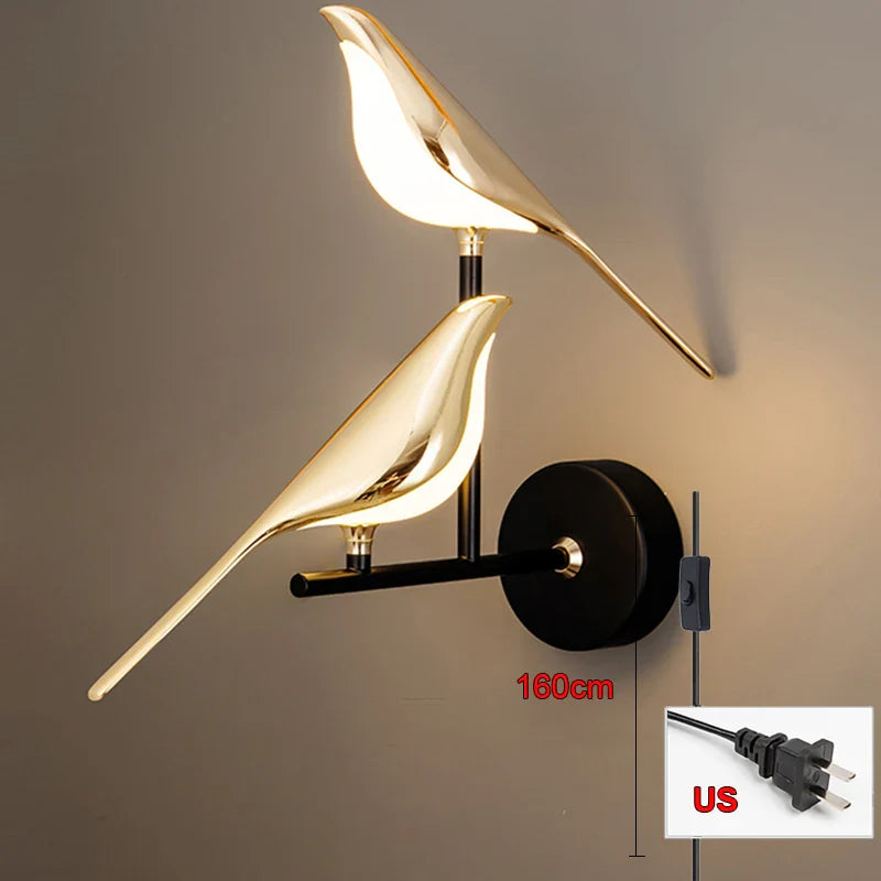 Magpie Bird LED Wall Lamp
