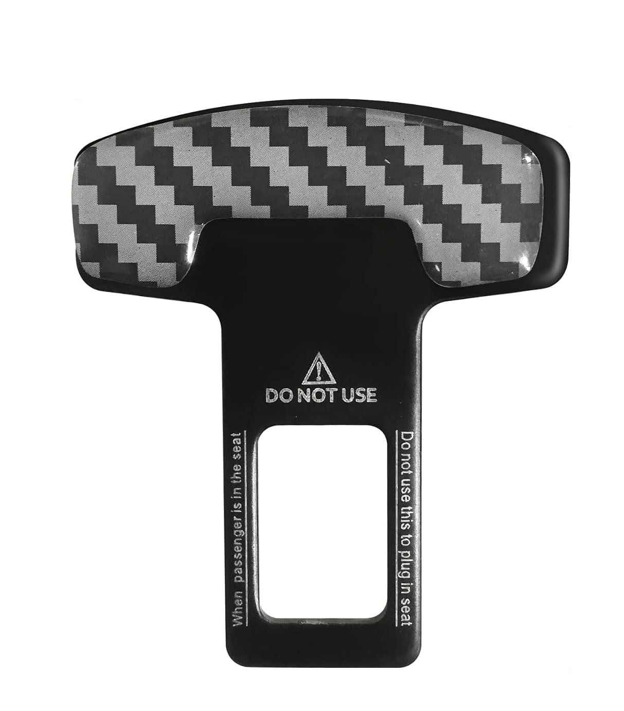 Carbon Fiber Seat Belt Clip Black - Pair - Car Safety Belt Buckle Alarm Canceler Stopper