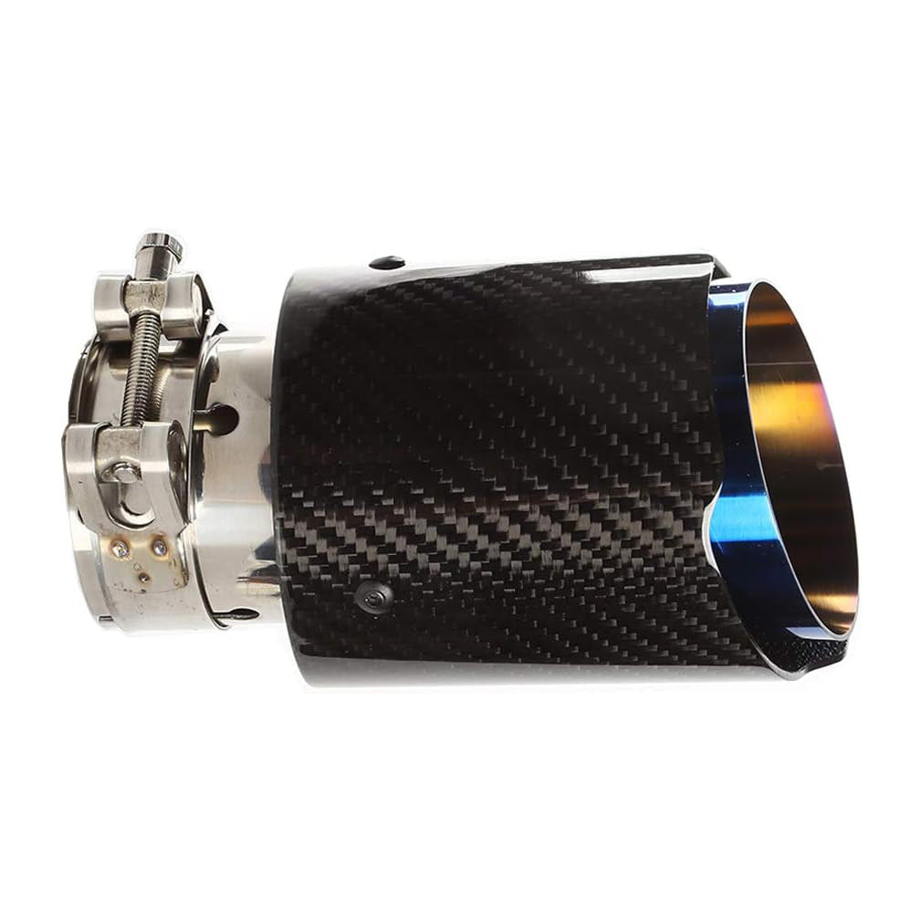 Carbon Fiber LED Exhaust Tip Muffler Pipe – Red Glow, Sporty - Durable Design