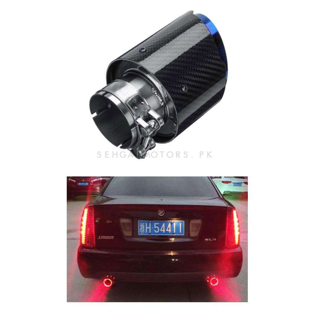 Carbon Fiber LED Exhaust Tip Muffler Pipe – Red Glow, Sporty - Durable Design