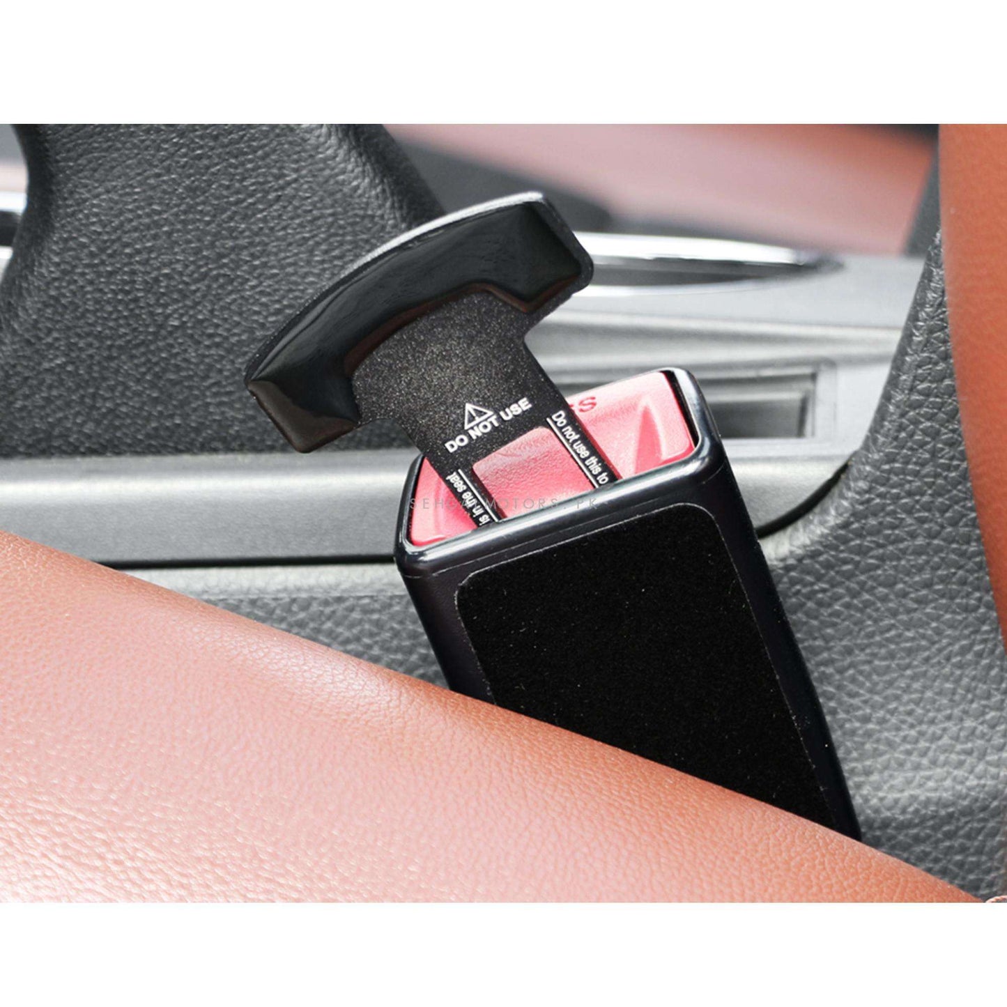 Carbon Fiber Seat Belt Clip Black - Pair - Car Safety Belt Buckle Alarm Canceler Stopper