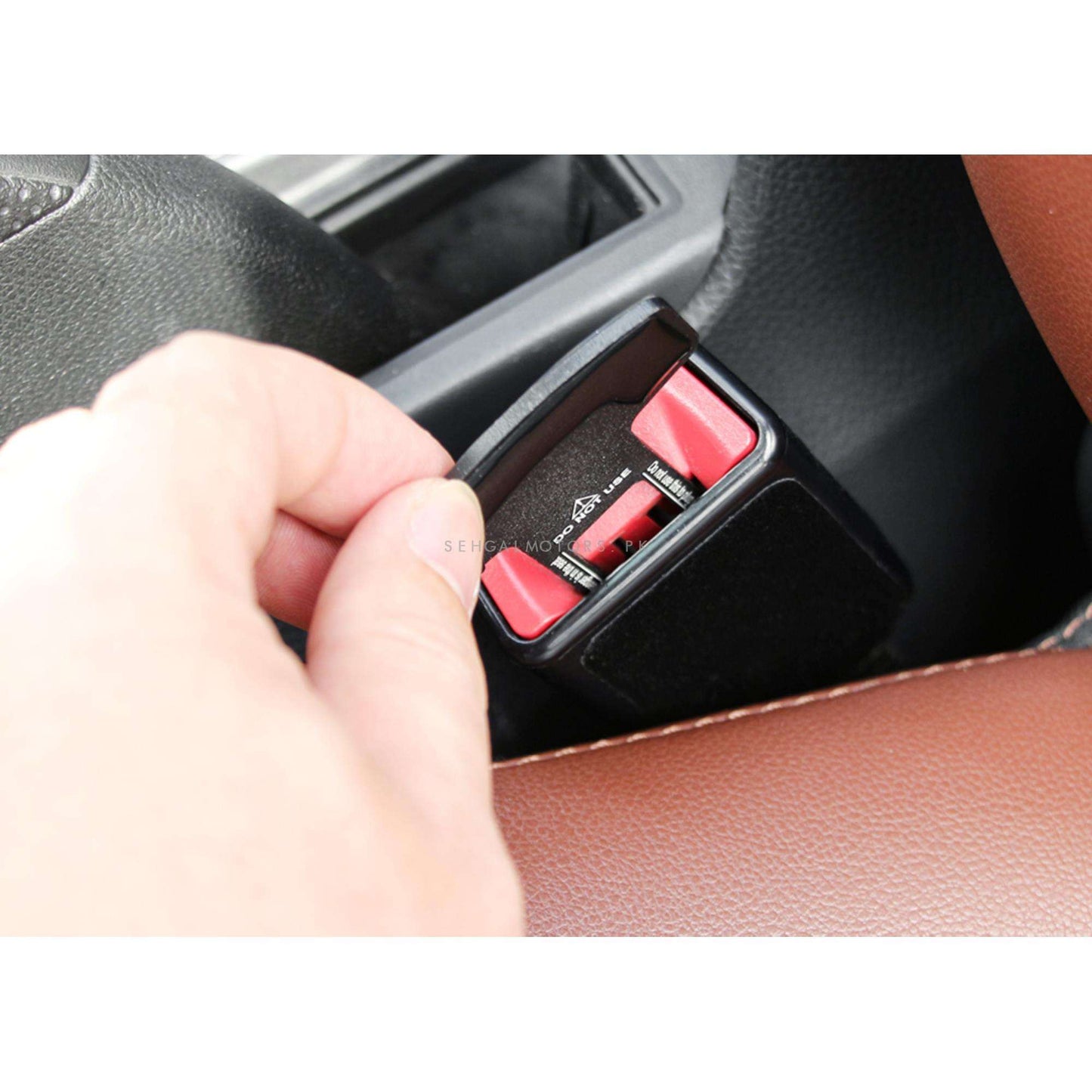 Carbon Fiber Seat Belt Clip Black - Pair - Car Safety Belt Buckle Alarm Canceler Stopper