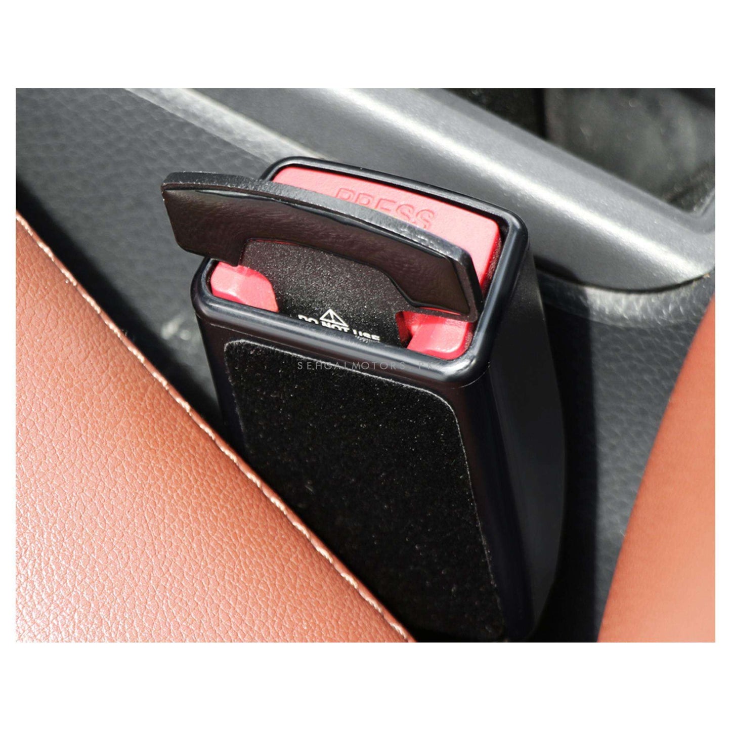 Carbon Fiber Seat Belt Clip Black - Pair - Car Safety Belt Buckle Alarm Canceler Stopper