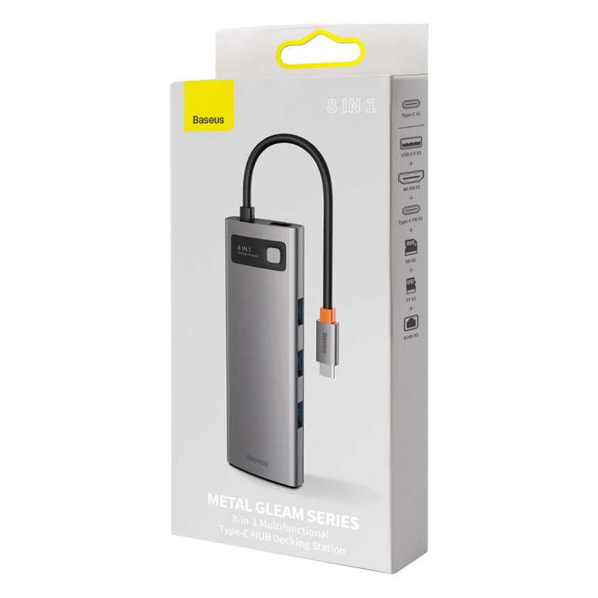 Baseus Metal Gleam Series 8-in-1 Type-C HUB Multifunctional Docking Station