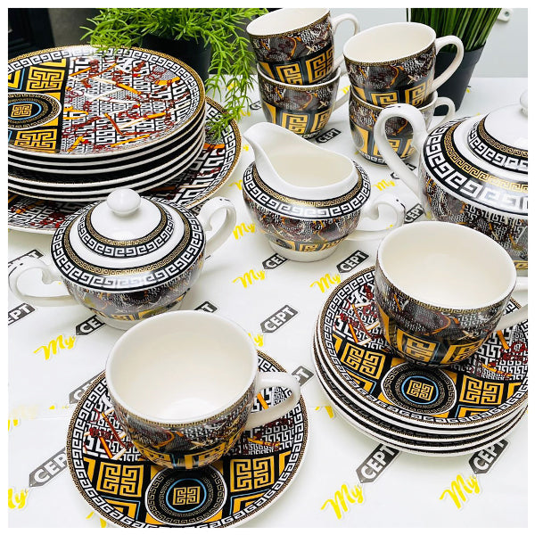 22-Pc Tea Set - Yellow