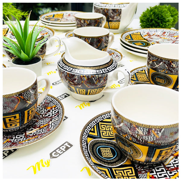 22-Pc Tea Set - Yellow